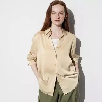 Атласная блузка UNIQLO JAPAN