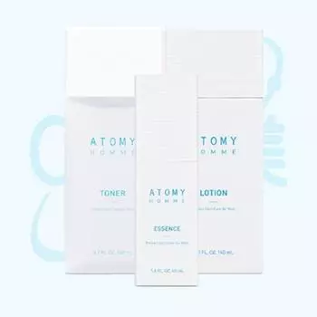 Atomy мужской косметики набор из 3 предметов, тонер 140 мл + лосьон 140 мл + эссенция 45 мл, 1 набор