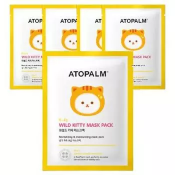 Atopam Wild Kitty Mask Pack 15g, 1 pack, 5 packs, a popular character in Korea