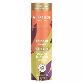 ATTITUDE, Reeves Bar, бальзам для губ, SPF 15, манго, 8,5 г (0,3 унции)