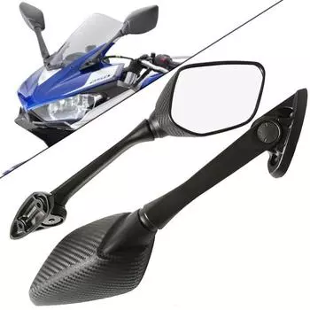 ATV Mirrors, Angle Adjustable HD Glass Rear View Mirrors For YZF R3 R25 2013-2017 CT250 300 S350 белый