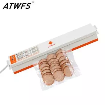 ATWFS 220 В бытовой вакуумный упаковщик пищевых продуктов машина для вакуумной упаковки включает в себя 15 пакетов бесплатно