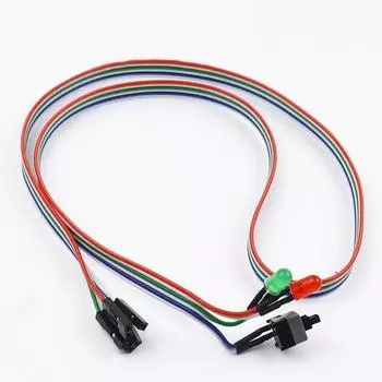 ATX PC Computer PC Power Reset Switch with LED Light Motherboard Power Cable Push Button Switch Single Switch