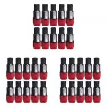 AU 10pcs NL4FC Speaker Connectors 4 Pin Male Audio Speakon Ohm Plug (10x Red)