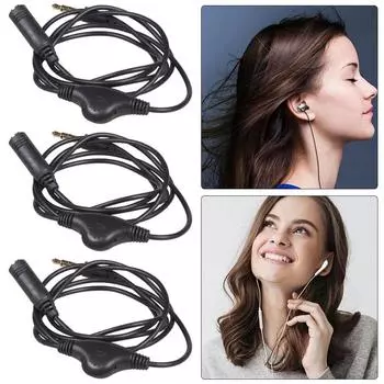 AU 3Pcs 3.5mm M/F Stereo Earphone Audio Extension Cable 1M with Volume Control