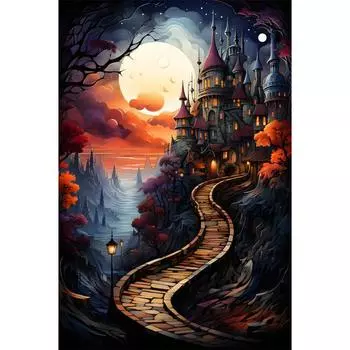 AU 5D DIY Full Round Drill Diamond Painting Castle Kit Home Decor Art Craft 40x6