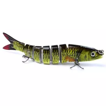 AU Multi Jointed Artificial Bait Plastic Fishing Bait 8 Segment for Bass Trout P D