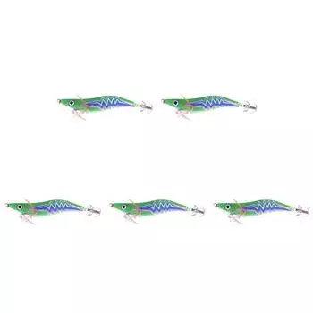 AU Squid Jig Hooks Wood Shrimp Squid Lures Fishing Lures for Fishing (Style C)