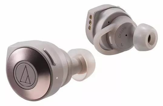 Audio Technica Completely wireless earphones Deep bass Up to approximately 45 hours playback Qualcomm Enhanced call quality Khaki KH ATH-CKS5TW