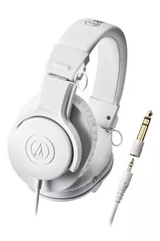 Audio Technica WH Профессиональные мониторные наушники Проводные студийные звукозаписывающие инструменты для репетиций, микширования, диджейские игровые мониторные наушники Проводные ограниченного выпуска, белые