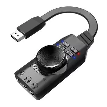 Аудиокарта 2.0 Ноутбук ПК Наушники 3.5 мм Для Адаптера USB 3D Звук Микрофон 7.1