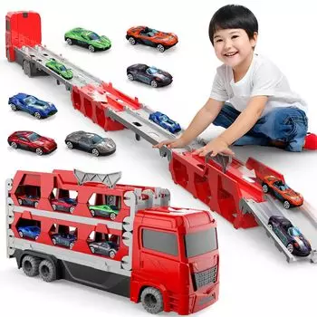 Auoketuo Construction Vehicle 6 Mini 3 года и безопасная сборка, ролевая игра на день рождения, соответствующая японским стандартам безопасности. Конструктор, автомобили, красный
