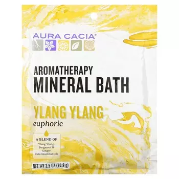 Aura Cacia, Ароматерапевтическая минеральная ванна, Эйфорический иланг-иланг, 70,9 г (2,5 унции)
