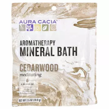 Aura Cacia, Ароматерапевтическая минеральная ванна, кедр, 2,5 унции (70,9 г)