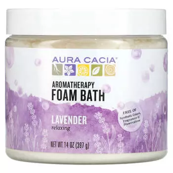 Aura Cacia, Ароматерапевтическая пена для ванны, расслабляющая лаванда, 397 г (14 унций)