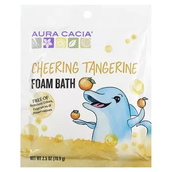 Aura Cacia, Бодрящая пена для ванны, мандарин, 70,9 г (2,5 унции)