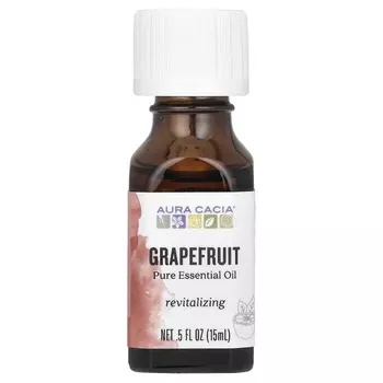 Aura Cacia, чистое эфирное масло, грейпфрут, 0,5 жидких унций (15 мл)