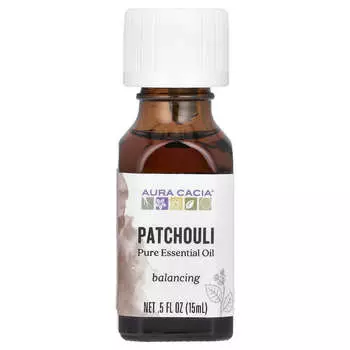 Aura Cacia, чистое эфирное масло, пачули, 5 жидких унций (15 мл)