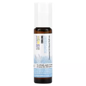 Aura Cacia, Essential Oil Blend, Cooling Roll-On, Peppermint, .31 fl oz (9.2 ml)
