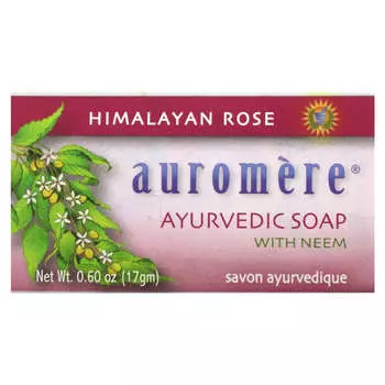 Auromere, Аюрведическое мыло с нимом и гималайской розой, 0,6 унции (17 г)
