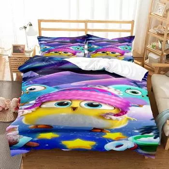 Aurora Chiken Duvet Cover Set Without Sheet King Queen Double Full Twin Single Size Bed Linen Set EU single(135x200cm)