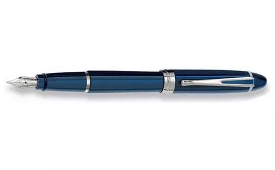 Aurora Ipsilon Deluxe Blue Chrome Trim Fine Point Fountain Pen w/ - AU-B12CB-F