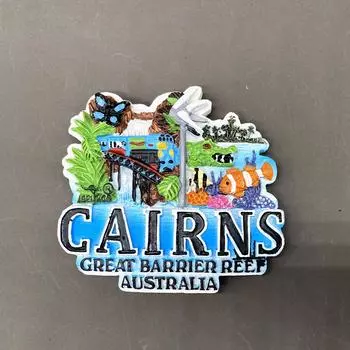 Australia Fridge Magnet Souvenir Cairns Magnetic Tourist Souvenir Decorative Magnet for Refrigerator 3D Resin Painted Handicraft
