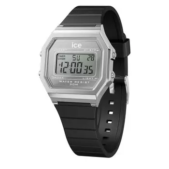 Authorized and ICE Retro Digital Ice-watch Watch, Men s Women s, 022735, digit, Metal, Silver, Mirror, Black, Small, 32mm,
