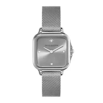Authorized Dealer [OLIVIA BURTON] Olivia Burton Watch Women s 24000086 Classic 28mm Grosvenor Light Gray & Silver Mesh Watch