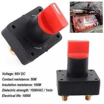 Auto Battery Isolator Switch 12V 24V Car Main Power Isolator Disconnect Cut Off Kill Switch For RV Boat 100A-300A.