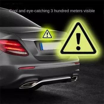Auto Reflective Triangle Warning Sticker Safety Hazard Stop Sign Reflector Sticker Rear Tail Bodywork Safety Decal Accessories