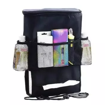 Auto Seat Back Multi-Pocket Ice Pack Bag Hanging Organizer Collector Storage Box Car Interior Accessories Black Stowing Tidying чёрный