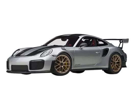 AUTOart Porsche 911 GT2 RS Weissach Package Metallic Black Готовый продукт 78174 1/18 (991,2) Серебро/Углерод
