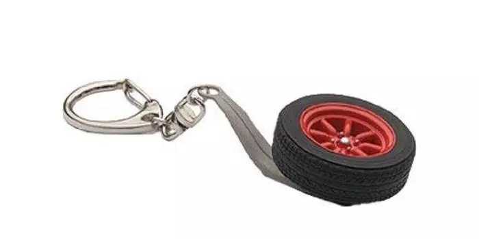 AUTOartDESIGN 8 spoke wheel key chain finished product (red)