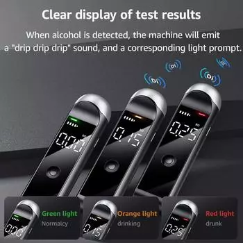 Automatic Alcohol Tester Professional Breath Alcohol Test Tester Rechargeable Alcohol Tools Breathalyzer O4L8 чёрный