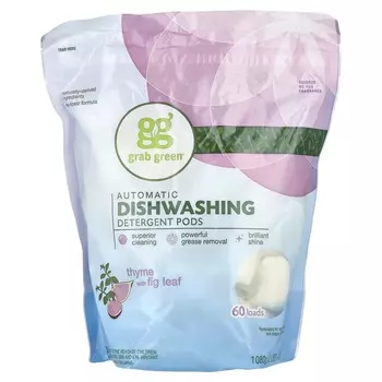 Automatic Dishwasher Detergent Pods, Thyme with Fig Leaf, 60 Loads, 1,080G (2Lbs, 6Oz)