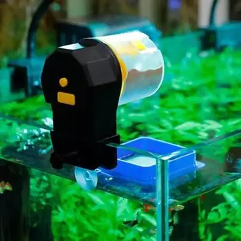 Automatic Fish Tank Feeder Intelligent Timing Auto Feeder Electric Auto Food Dispenser Large Capacity Fish Aquarium Feeder синий