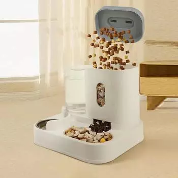 Automatic Pet Feeders Large Capacity Dispenser Cat And Dog for Pet Food Storage Container Supplies Accessories синий