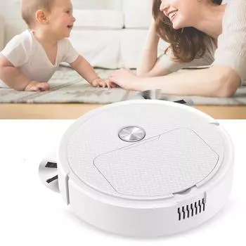 Automatic Sweeping Machine 1200mAh Mini Cleaning Machine Low Noise Labor Saving Rechargeable for Pet Hair Hard Floor чёрный