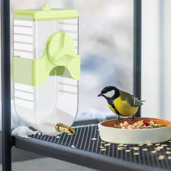 Automatic Water Dispenser for Parrots, 350ml Drinking Container Small Birds зелёный