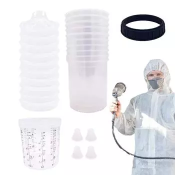 Automotive Paint Sprayer Cups No-Wash Automotive Paint Spray Mixing Cups Efficient Painting Cup Liners Transparent france