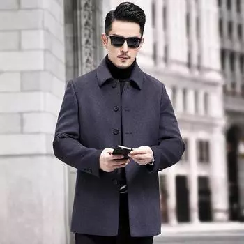 Autumn and winter men s autumn and winter thickened wool double-sided woolen coats down lining woolen cashmere woolen coats for men 165