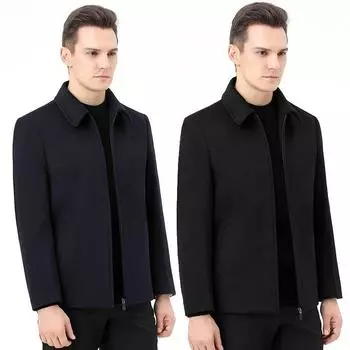 Autumn and winter men s jacket double-sided woolen casual short coat middle-aged woolen coat cashmere men s style 170