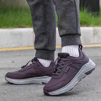 Autumn and winter mother, elderly, leather shoes, waterproof middle-aged and elderly father, non-slip soft sole, casual walking sports walking shoes 39