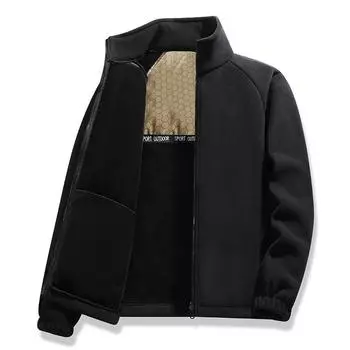 Autumn and Winter New Loose and Versatile Middle-aged Casual Coat Men s Black Loose Type S