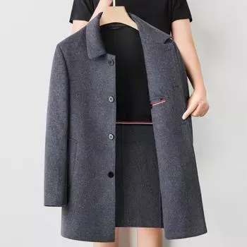 Autumn and winter new mid-length double-sided cashmere coat men s lapel classic woolen windbreaker business versatile coat 170