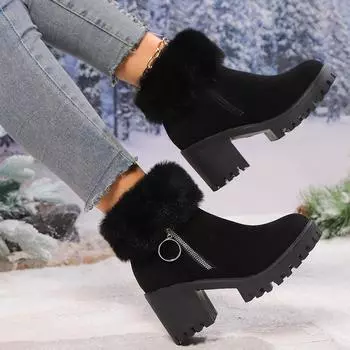 Autumn and winter new short warm snow boots women s versatile trend short boots large size women s boots 35 серый