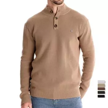 Autumn and winter new sweater stand collar men s high quality business sweater solid color casual sweater S