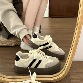 Autumn and winter women s new retro college style sports board shoes platform versatile casual women s shoes 35