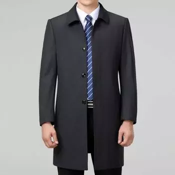 Autumn and winter wool trench coat men s medium-length middle-aged and elderly men s dad men s business casual wool coat 170